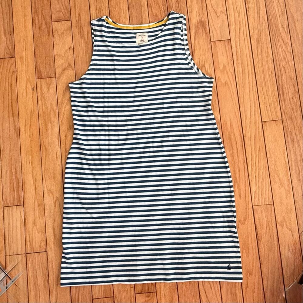 Joules Sleeveless Jersey Dress Navy & White Stripes Nautical  Sz 14 Resortwear